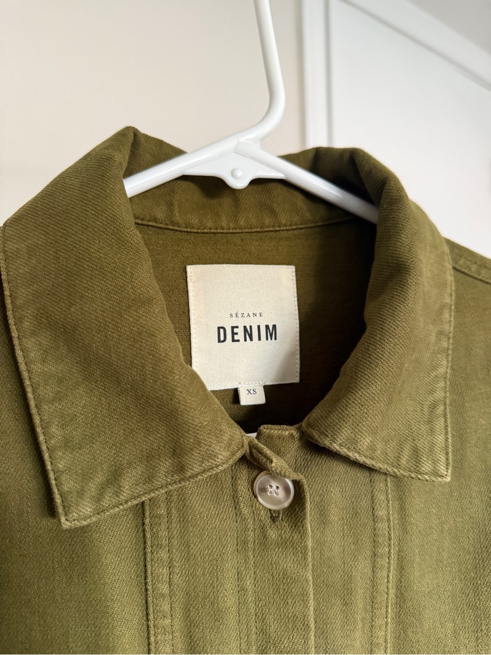 Sezane Will Shirt Jacket Size Small Olive Green Excellent Condition - Picture 6 of 7